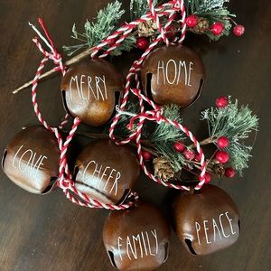 Rae Dunn inspired handmade rustic bell Christmas ornaments